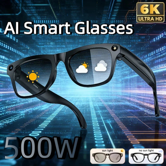 Smart Bluetooth AI Glasses HD Camera Voice Assistant Music Recording