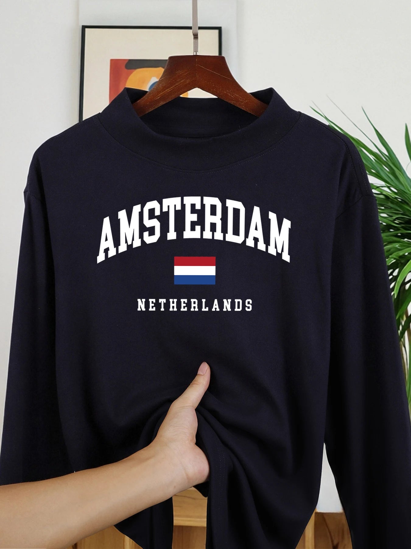 Amsterdam Netherlands Flag Pullover – Men’s Autumn Casual Warm T-Shirt