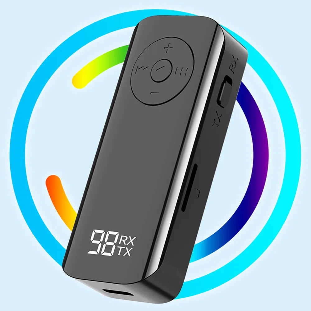 Bluetooth 5.3 AUX Receiver Adapter with LED Display for Headphones & Speakers