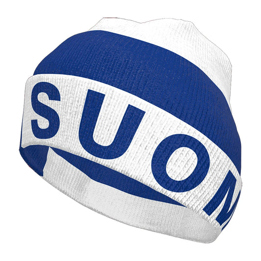 Finland Knitted Winter Hat - Custom Name Suomi Flag Knit Beanie for Men & Women
