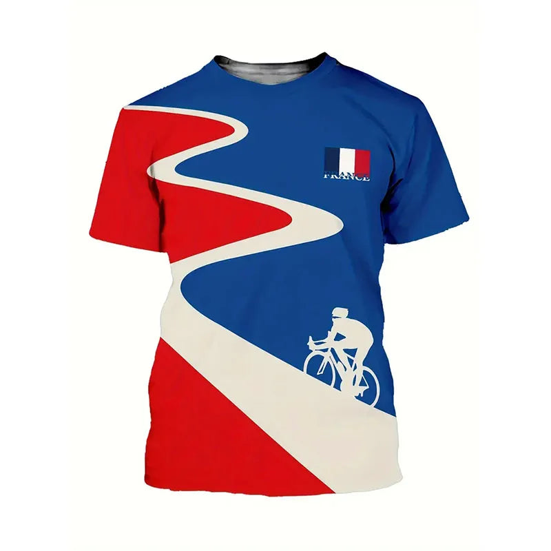 France Retro Flag T-Shirt – Oversized Streetwear Football Harajuku Tee