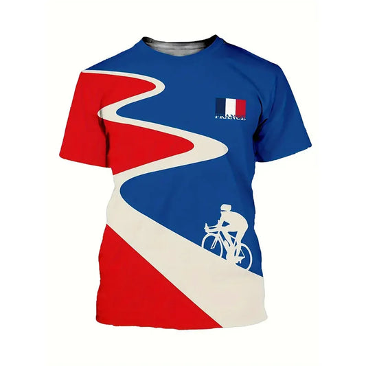 France Retro Flag T-Shirt – Oversized Streetwear Football Harajuku Tee