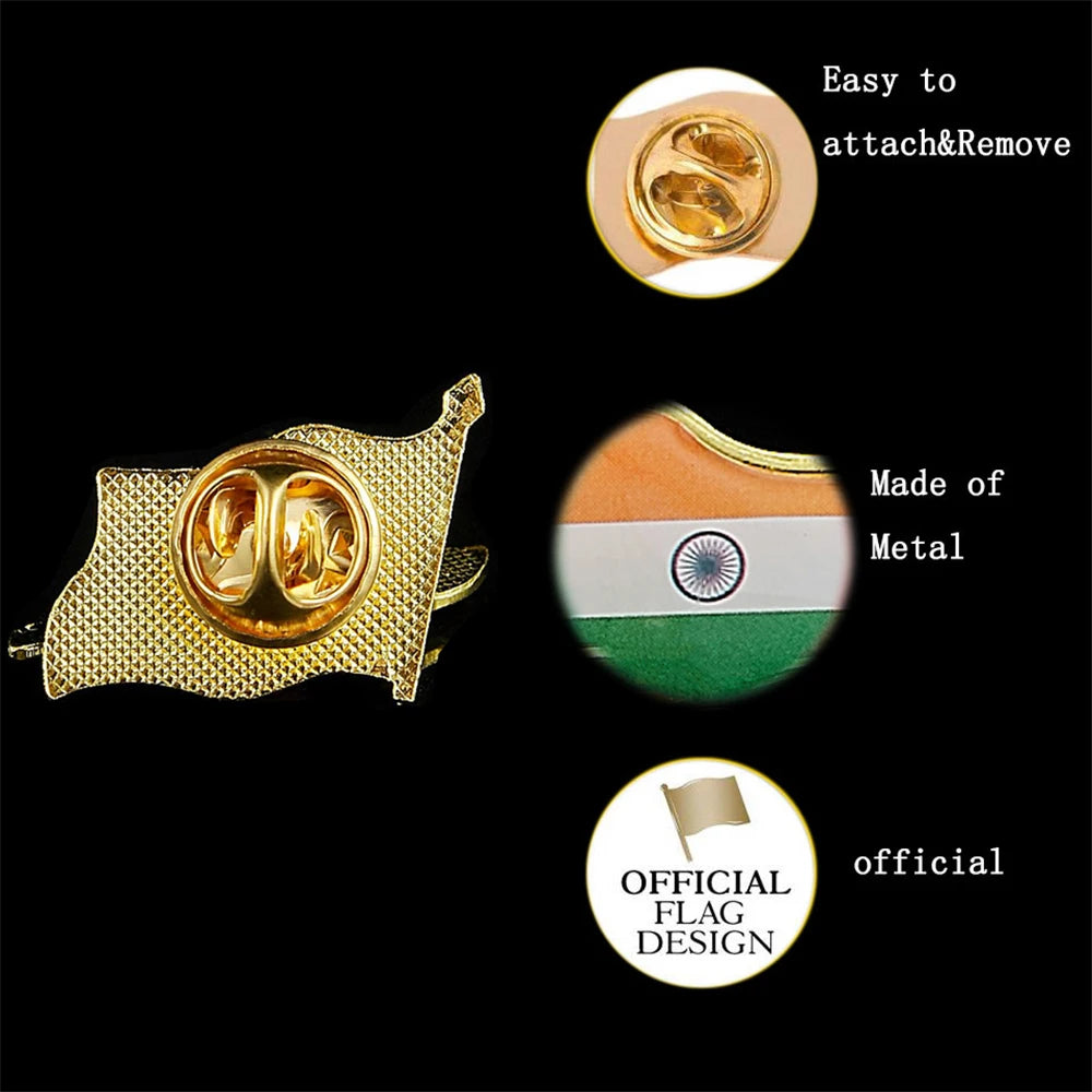 Indian National Flag Pin - Brooch for Unisex Clothing, Accessories & Gifts