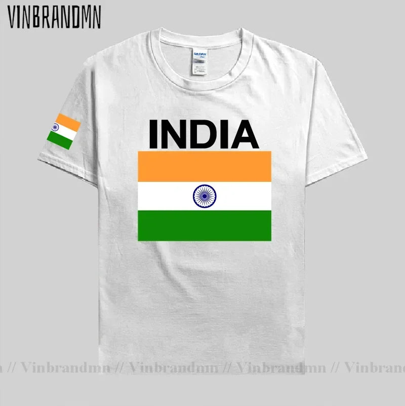 India T-Shirt for Men - Cotton National Flag Tee for Streetwear, Fitness & Fans