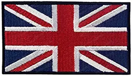 UK British Flag Embroidered Patch Hook Loop Reflective Badge Applique