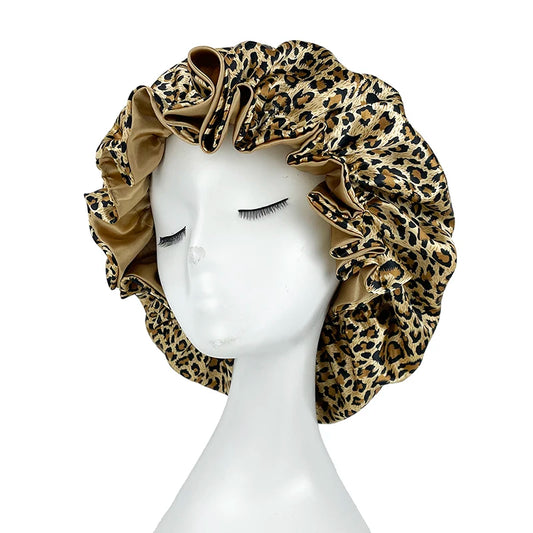 Double Layer Satin Bonnet – Large Reversible Silky Sleep Cap for Women Hair Protection
