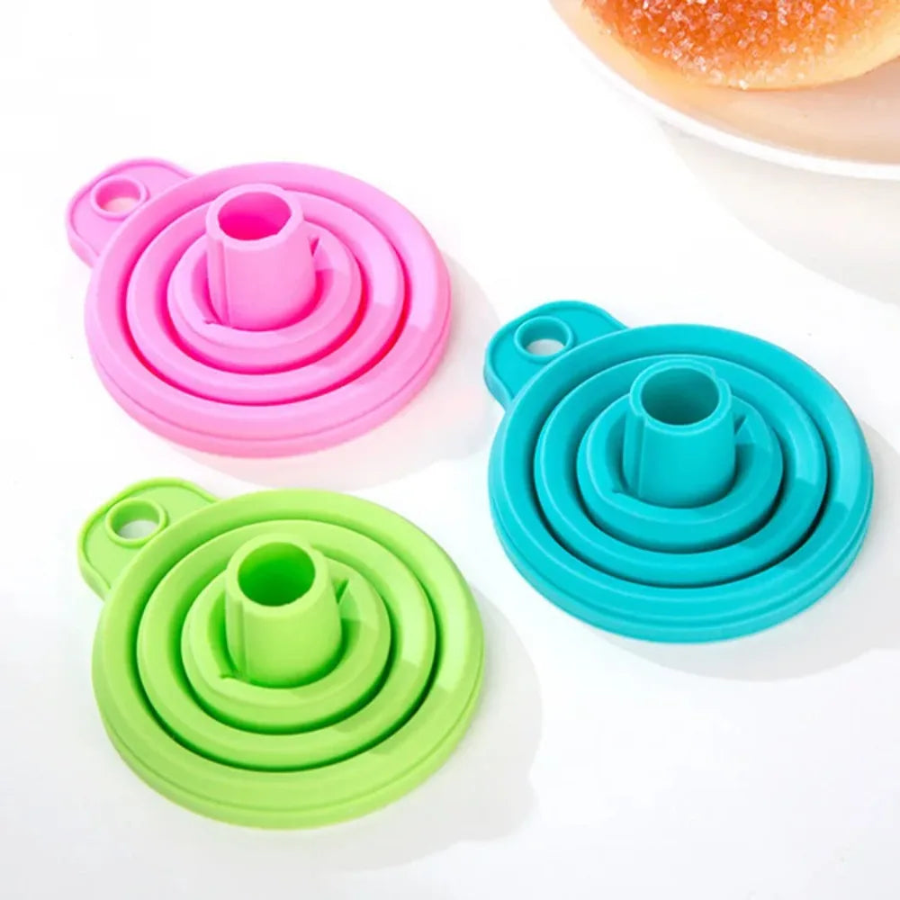 Foldable Silicone Funnel Set Collapsible Kitchen Liquid Transfer Tool