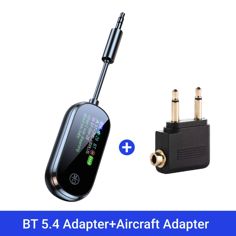 Bluetooth 5.4 2-in-1 Transmitter Receiver AUX Adapter for TV Car Plane