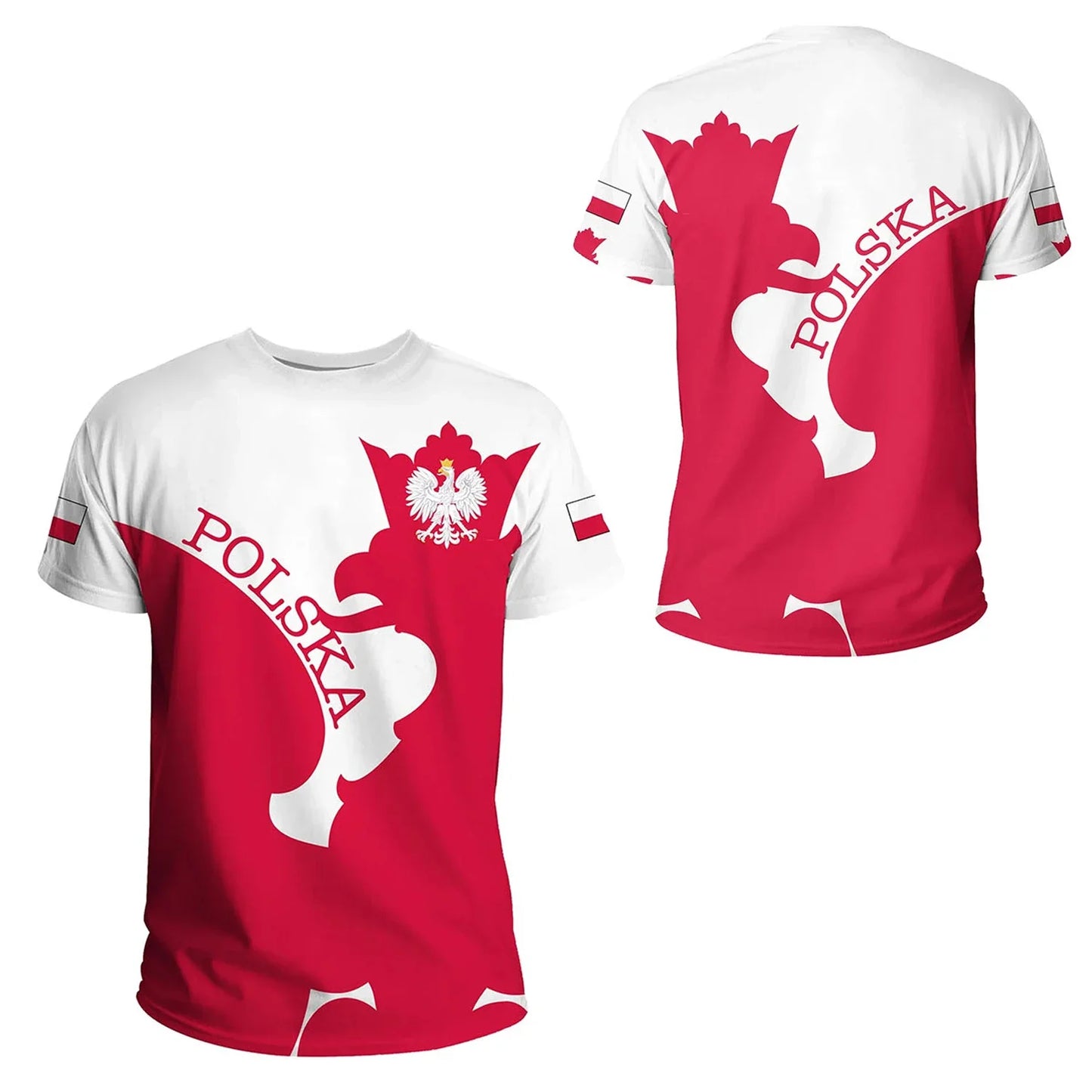 Polish National Emblem Flag T-Shirt - Oversized O-Neck Streetwear Tee