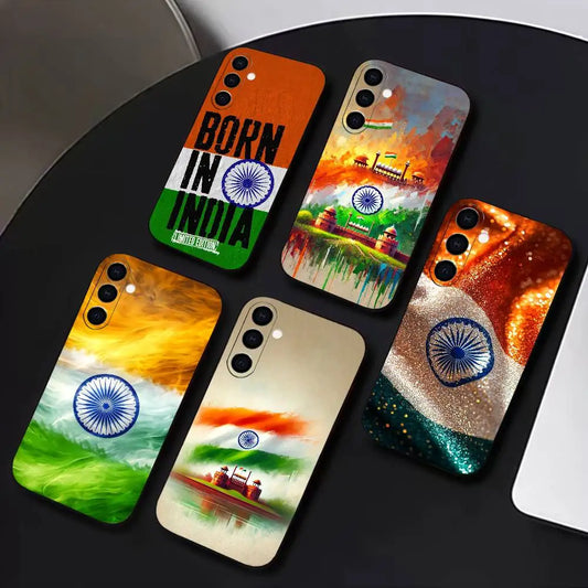 India Flag Phone Case - Soft Silicone Black Cover for Samsung Galaxy A Series