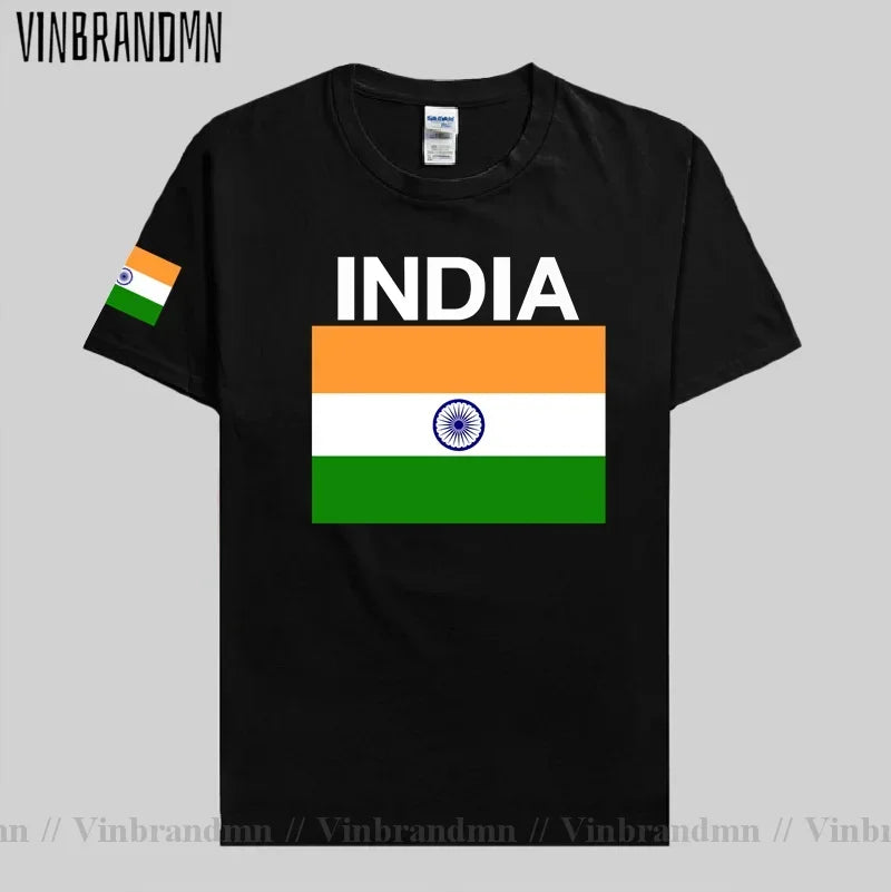 India T-Shirt for Men - Cotton National Flag Tee for Streetwear, Fitness & Fans