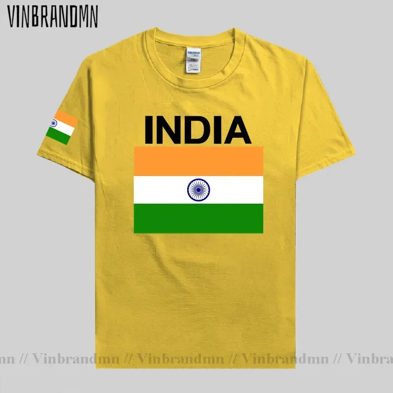 India T-Shirt for Men - Cotton National Flag Tee for Streetwear, Fitness & Fans