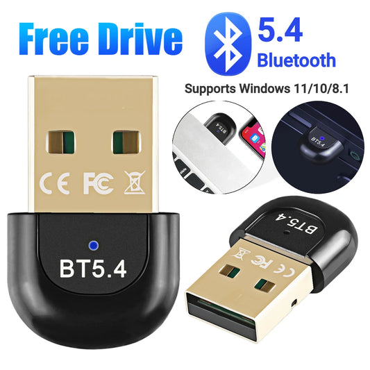 USB Bluetooth 5.4 Adapter for PC – Wireless Mouse, Keyboard & Audio