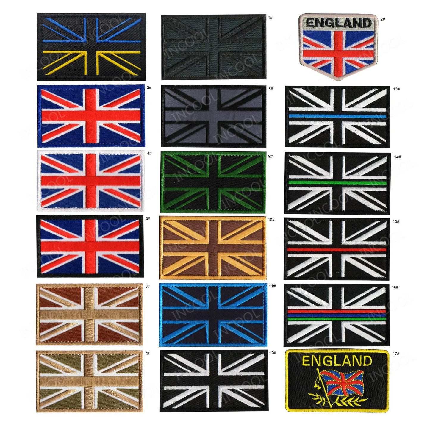 UK British Flag Embroidered Patch Hook Loop Reflective Badge Applique