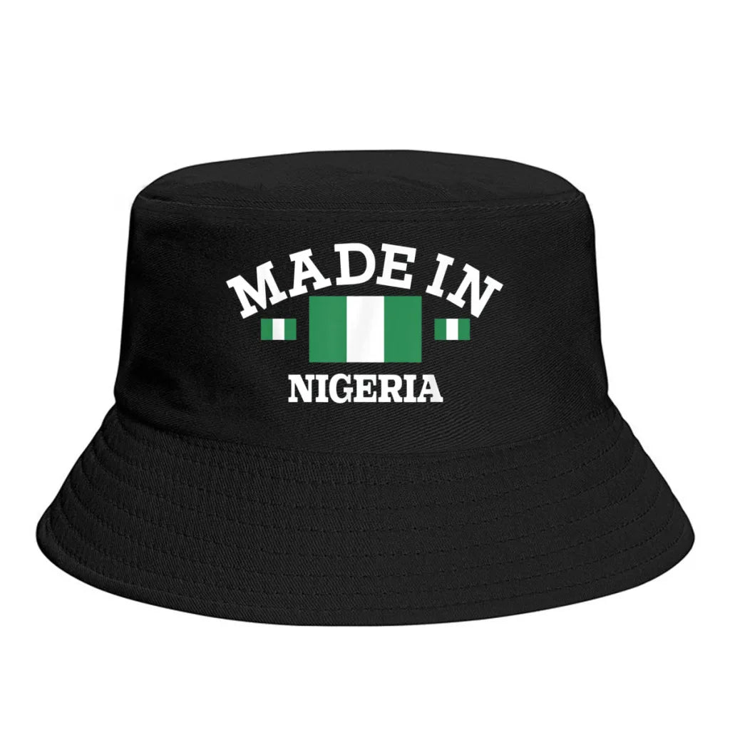 Nigeria Flag Bucket Hat Sun Protection Foldable Outdoor Fisherman Cap