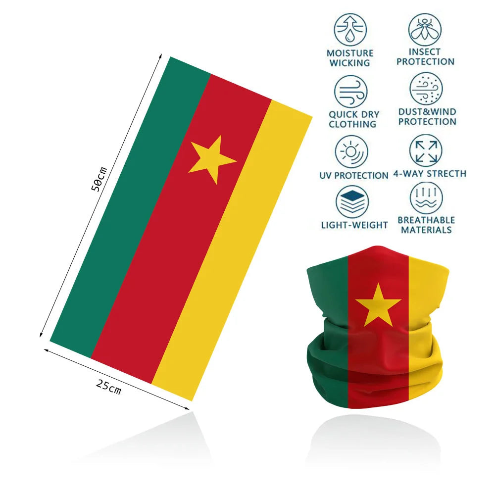 African Flag Bandana Neck Gaiter UV Protection Seamless Face Cover