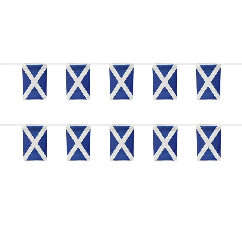 Scotland Bunting Flags 20 pcs – 14×21 cm Pennant String Banner for Festival & Party Decoration