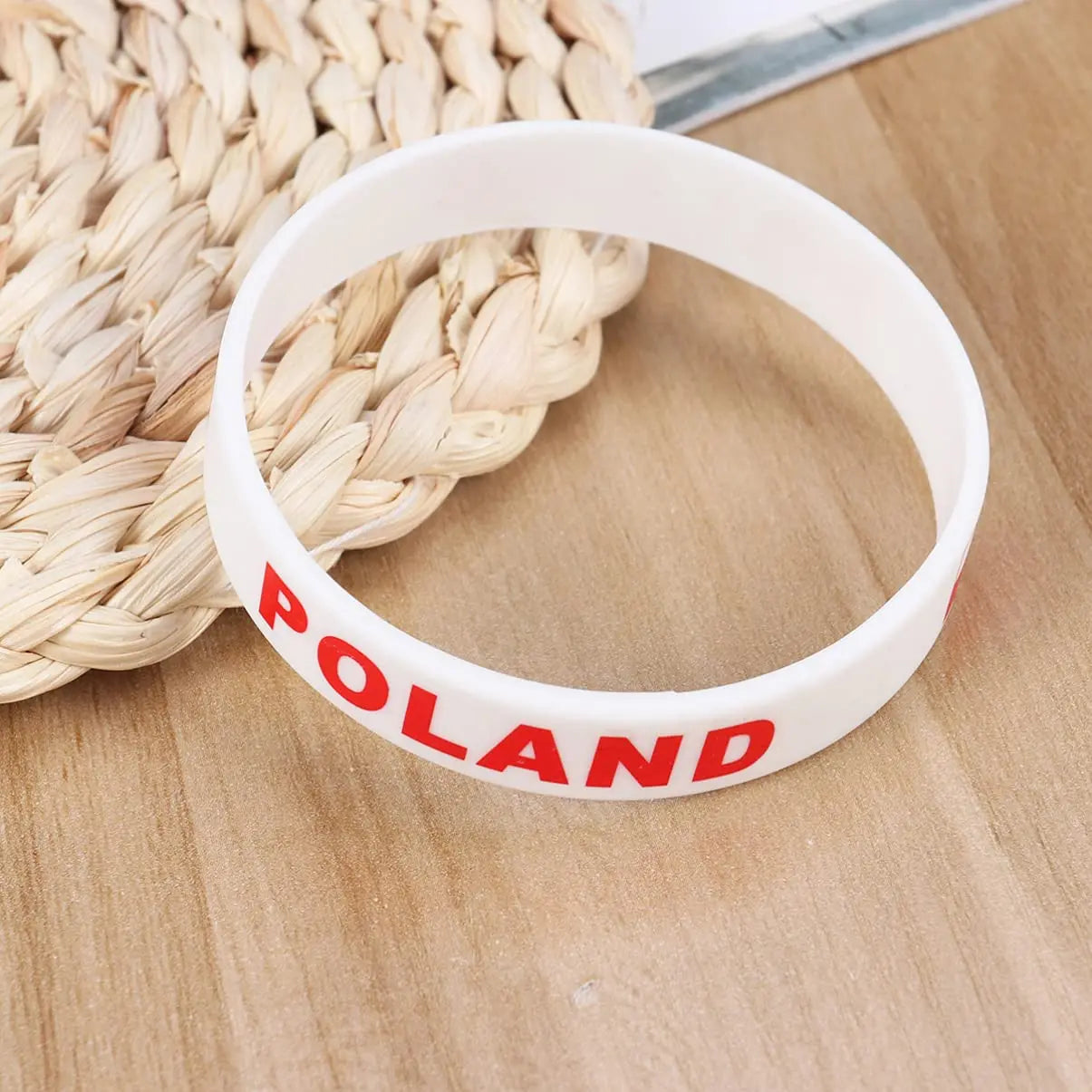 2pcs Poland Flag Silicone Bracelets - Sport Rubber Wristbands for Men & Women