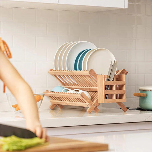 Eco-Friendly Bamboo Multi-Use Storage Shelf Organizer Stand