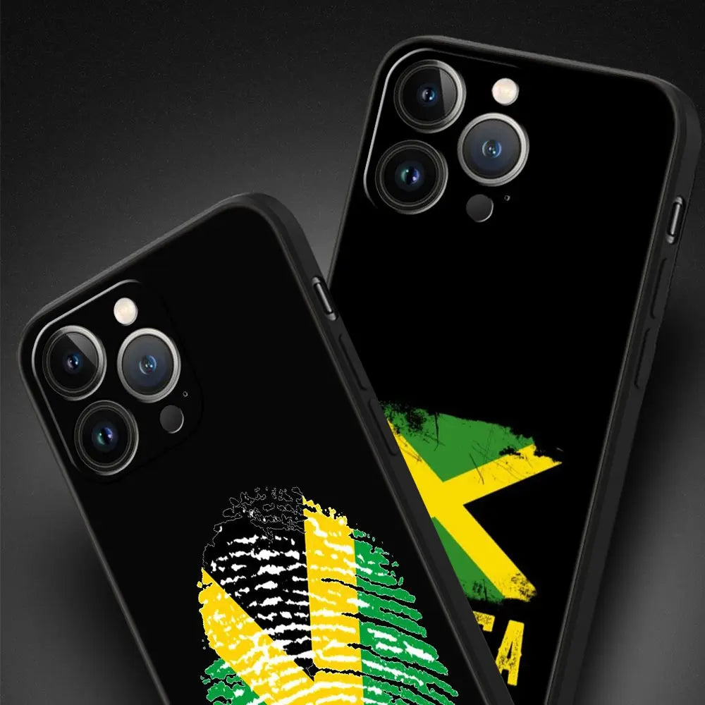 Jamaica National Flag iPhone Case – Soft TPU Cover for iPhone 7–16 Series