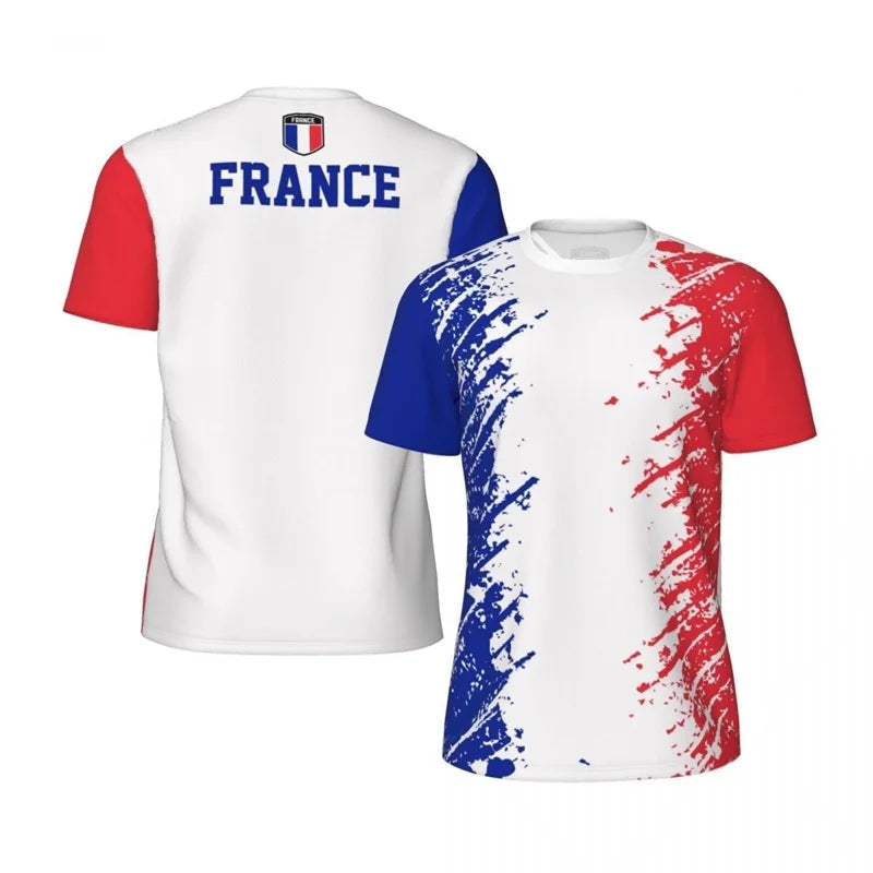 France Flag T-Shirt – Men & Kids 3D Printed Football Summer Sports Tee