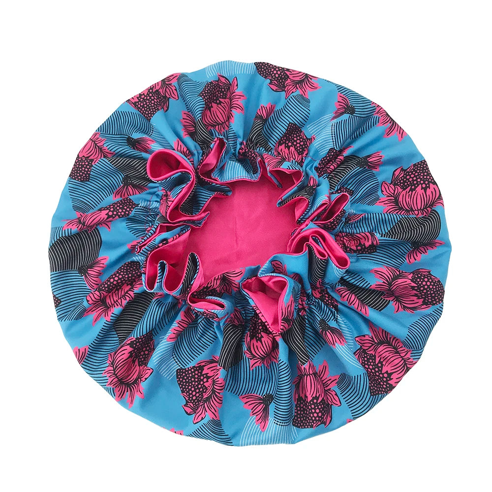Double Layer Satin Bonnet – Large Reversible Silky Sleep Cap for Women Hair Protection