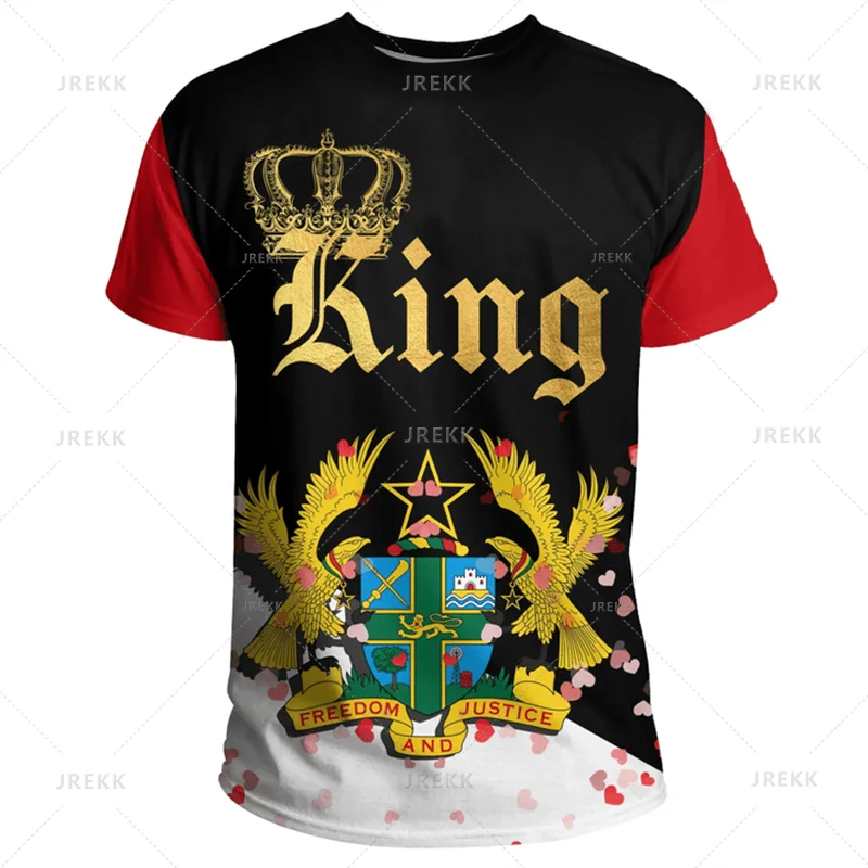 Ghana 3D Print Independence Day T-Shirt - National Map & Flag Emblem Graphic