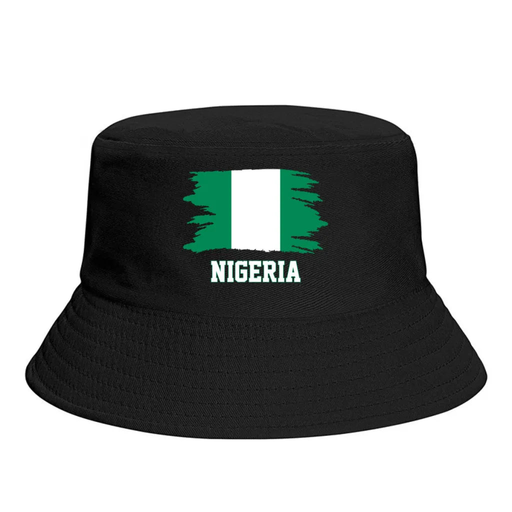 Nigeria Flag Bucket Hat Sun Protection Foldable Outdoor Fisherman Cap