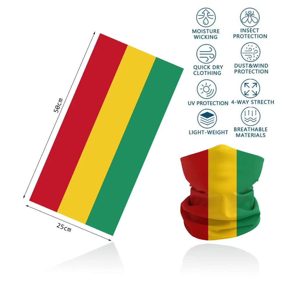 African Flag Bandana Neck Gaiter UV Protection Seamless Face Cover