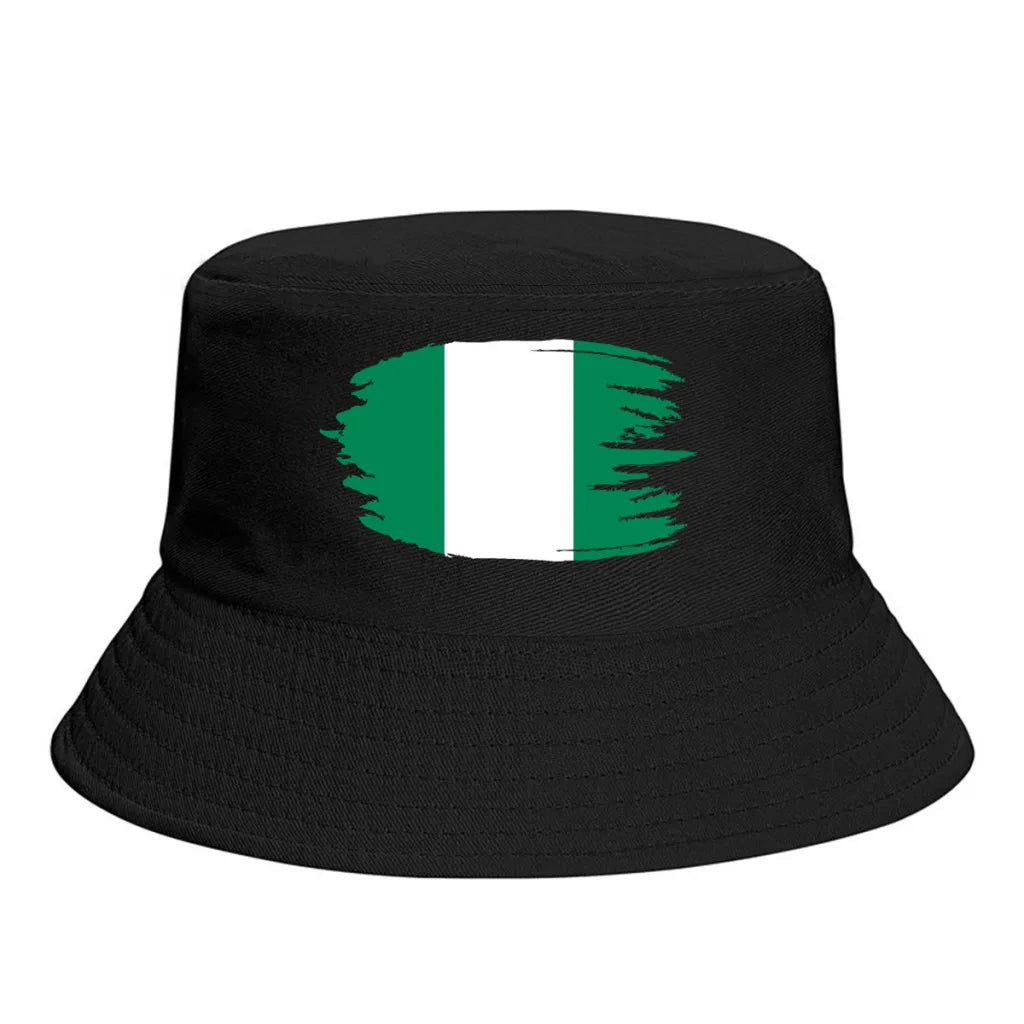 Nigeria Flag Bucket Hat Sun Protection Foldable Outdoor Fisherman Cap