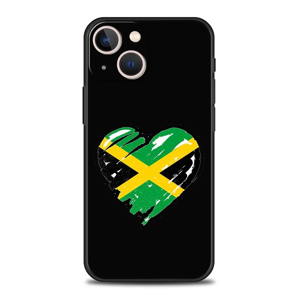Jamaica National Flag iPhone Case – Soft TPU Cover for iPhone 7–16 Series