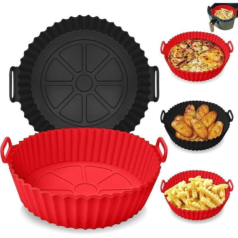 Reusable Silicone Air Fryer Liner 8 Inch Non Stick Baking Basket Pot