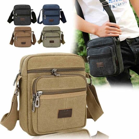 Retro Men’s Canvas Messenger Bag – Crossbody Shoulder Satchel for Travel & Daily Use