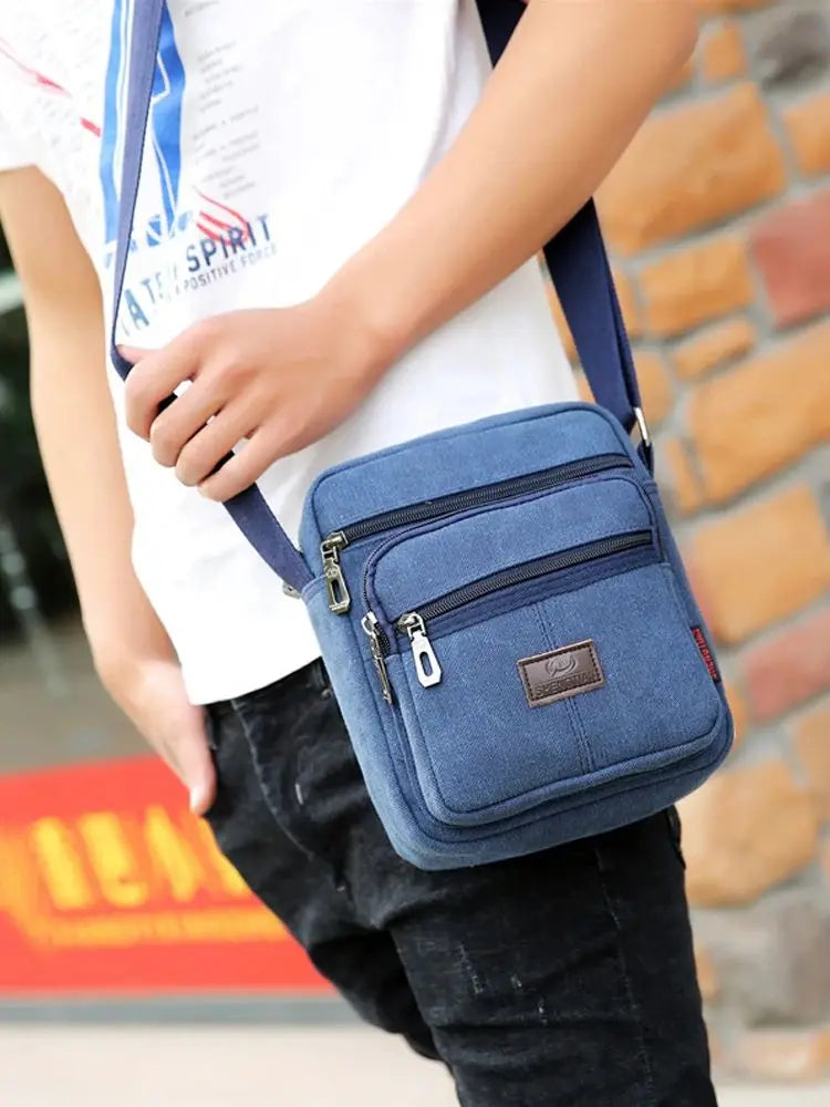 Retro Men’s Canvas Messenger Bag – Crossbody Shoulder Satchel for Travel & Daily Use