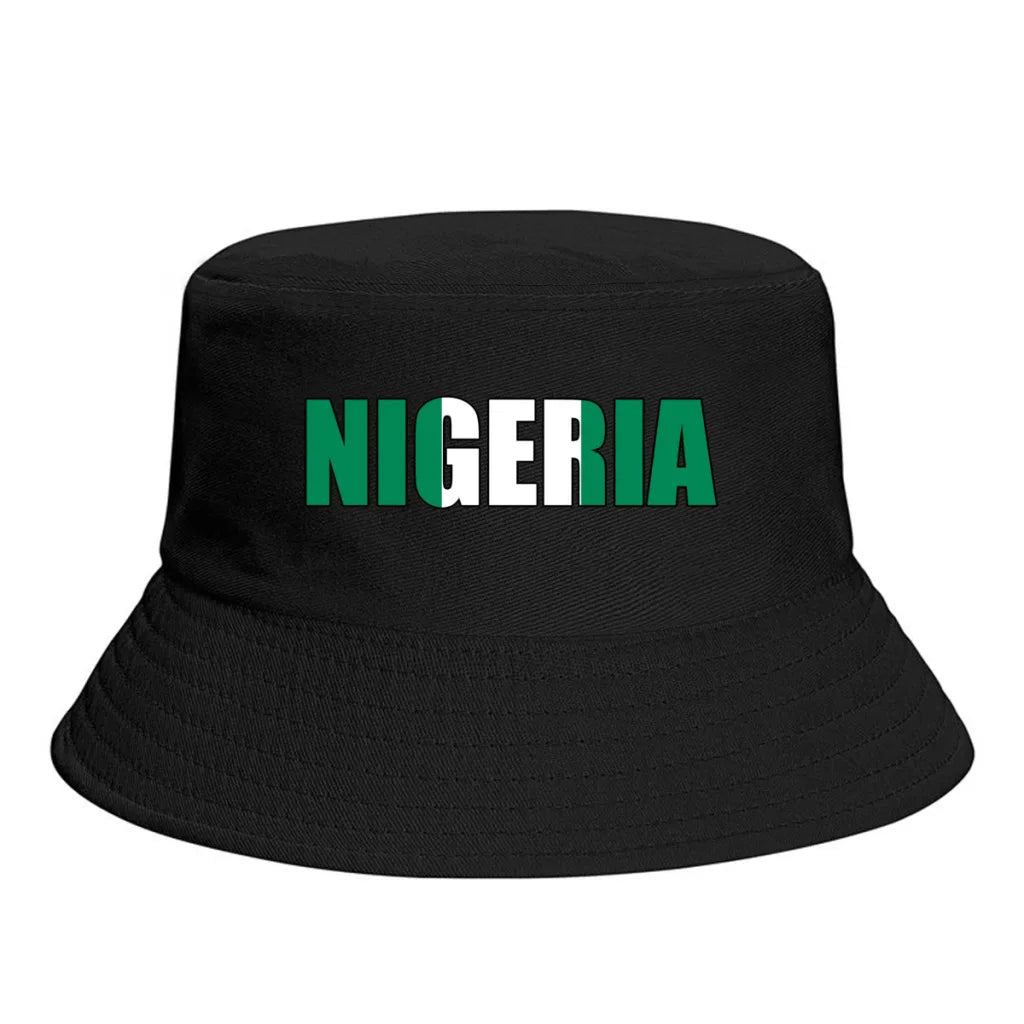 Nigeria Flag Bucket Hat Sun Protection Foldable Outdoor Fisherman Cap