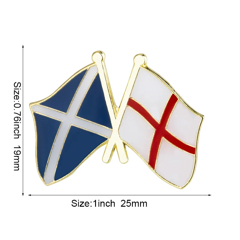 England Flag Lapel Pin Metal Brooch UK Badge Butterfly Clutch Unisex