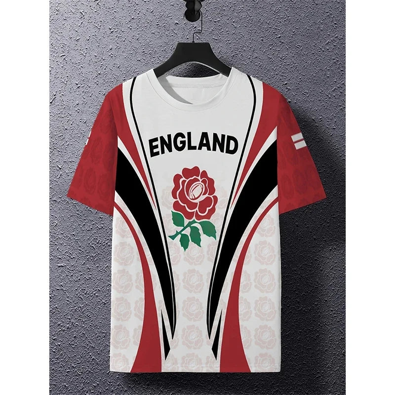 England Flag 3D Print Football T-Shirt - Men’s & Children’s Summer Casual Sports Tee
