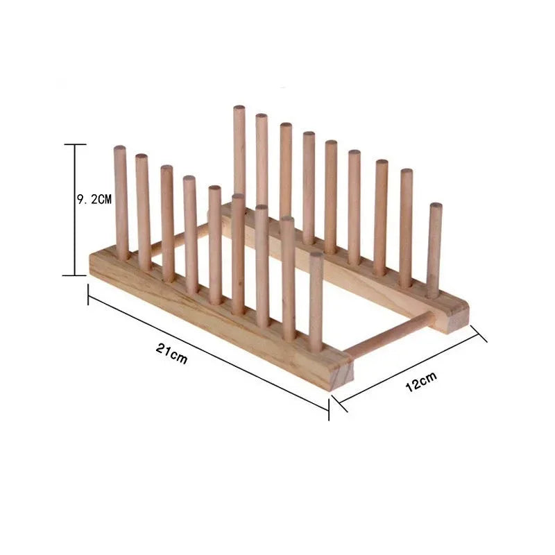 Wooden Dish Drying Rack Foldable Plate Drainer Kitchen Storage Holder