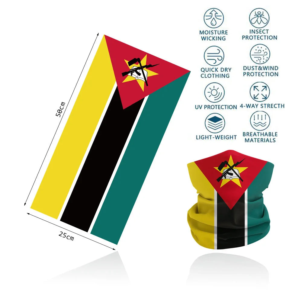 African Flag Bandana Neck Gaiter UV Protection Seamless Face Cover