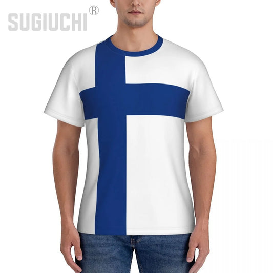 Finland Flag 3D Sports T-Shirt - Tight Fit Patriotic Tee for Men & Women, Soccer & Football Fans