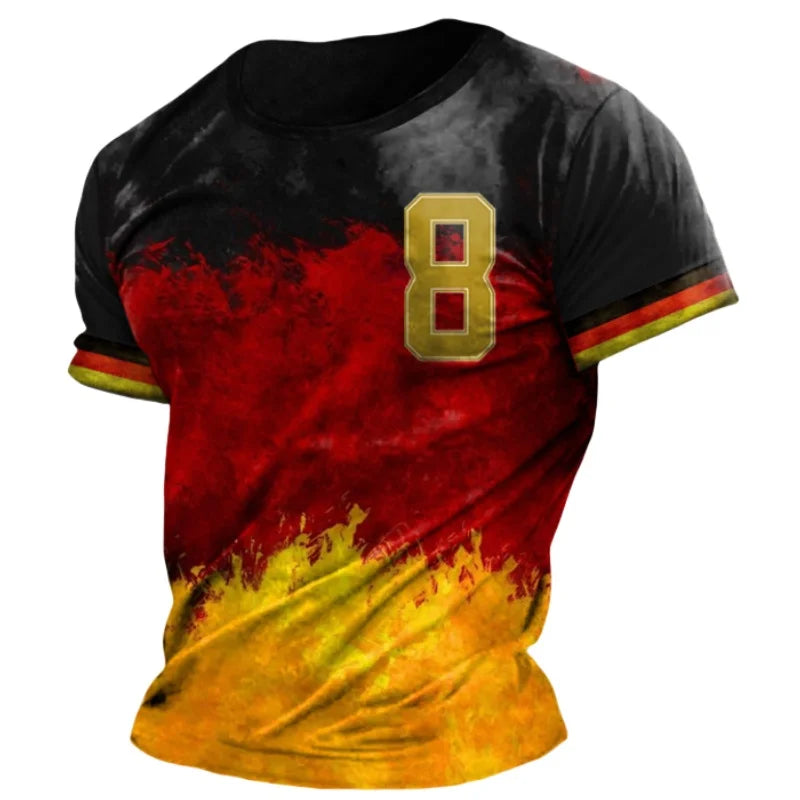 Germany Flag T-Shirt – Men’s Loose O-Neck Summer Sports Jersey Tee