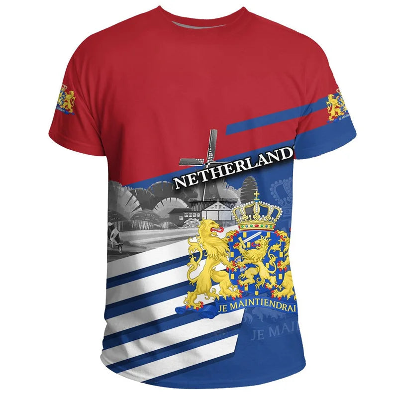 Netherlands 2024 Football Jersey – Men’s Dutch Flag 3D Printed Soccer Tee