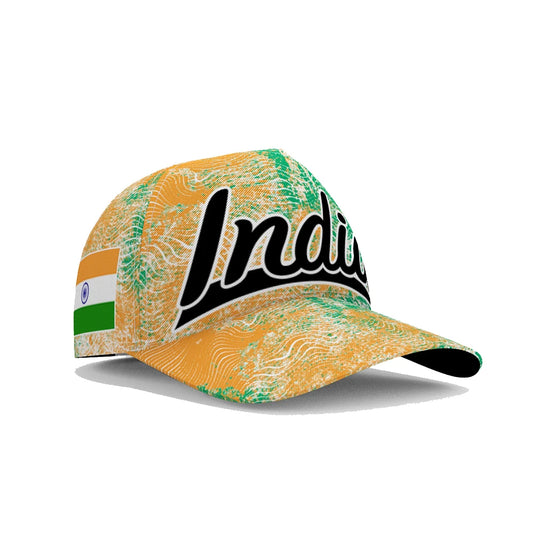 Custom India Flag Baseball Cap - Personalized Name & Logo Fishing Travel Hat