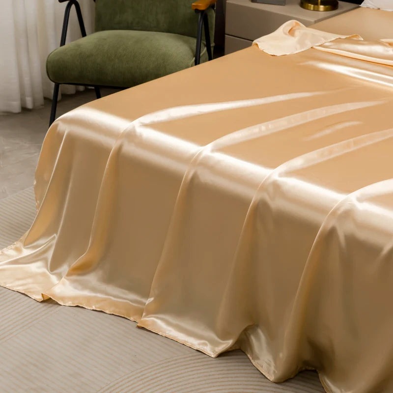 Luxury Satin Sheet Set Silky Polyester Bedding Twin Full Queen King