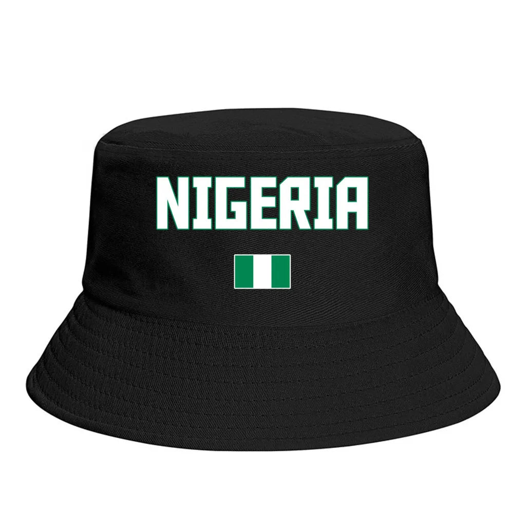 Nigeria Flag Bucket Hat Sun Protection Foldable Outdoor Fisherman Cap