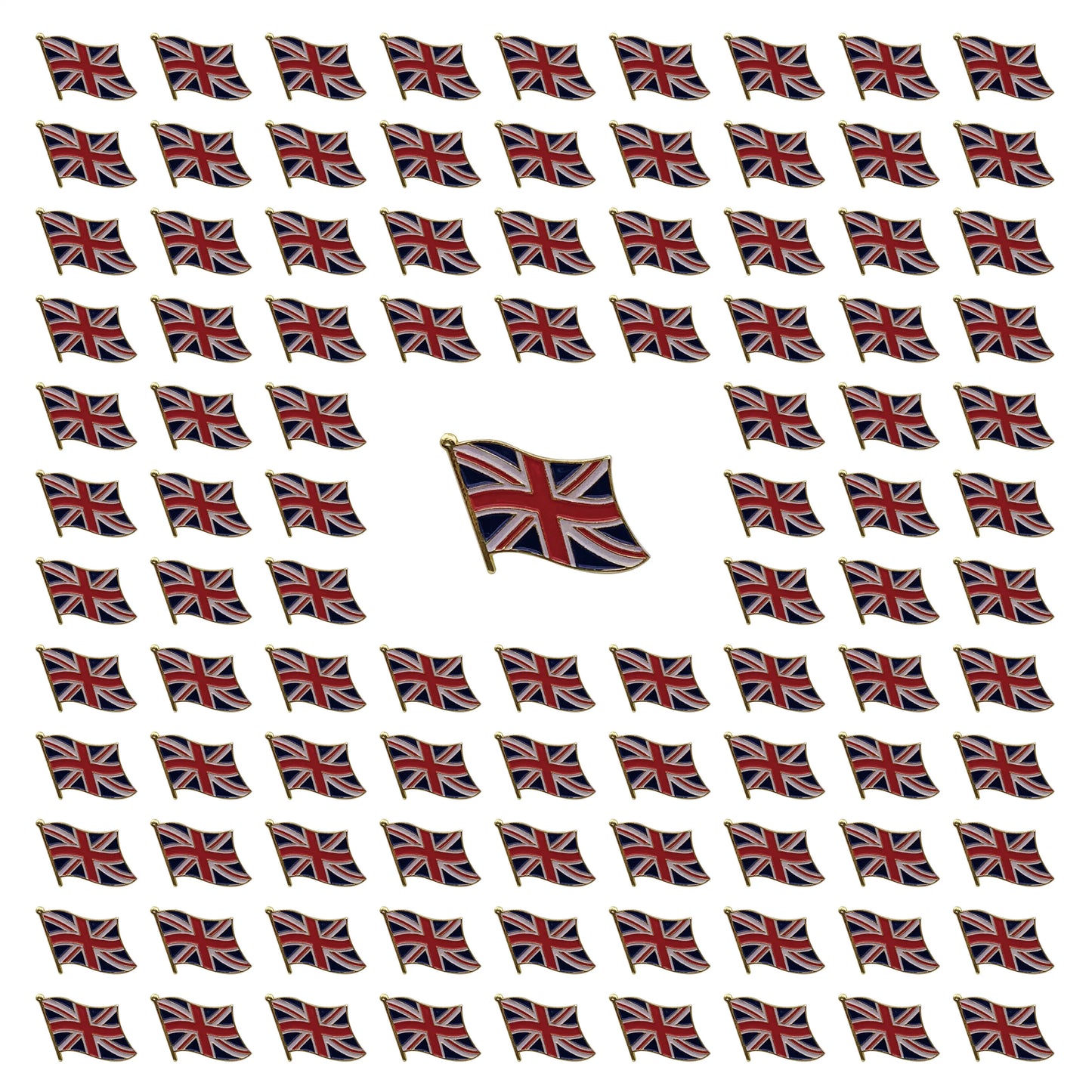 100pcs UK Union Jack Flag Enamel Pins Bulk Metal British Lapel Badge