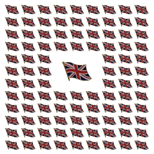 100pcs UK Union Jack Flag Enamel Pins Bulk Metal British Lapel Badge