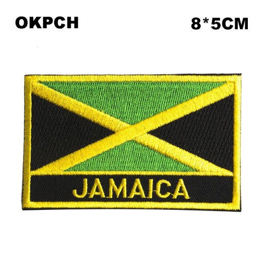 Jamaica Flag Embroidery Patch - Iron-On or Sew-On for Clothes & Home Sewing