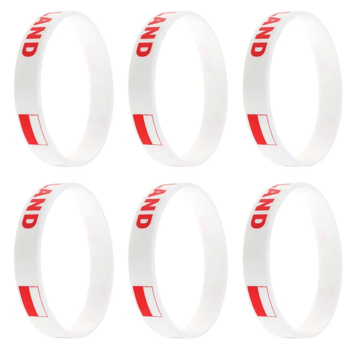 2pcs Poland Flag Silicone Bracelets - Sport Rubber Wristbands for Men & Women