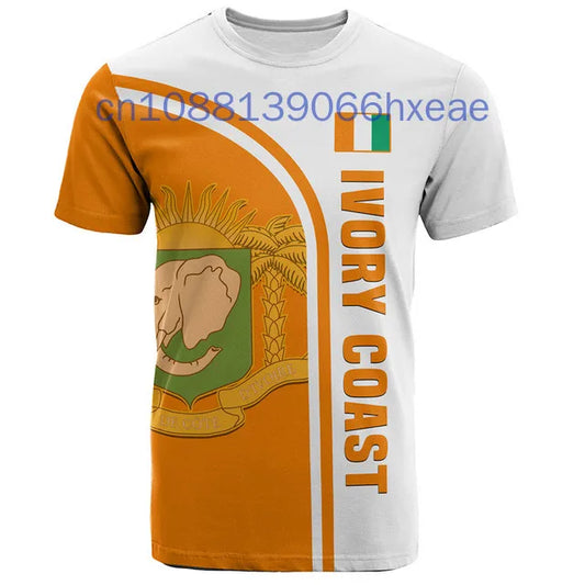 Ivory Coast Flag & Coat of Arms T-Shirt – Oversized Streetwear Tee